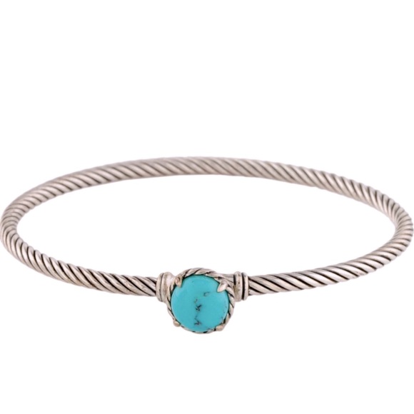 David Yurman Petite Chatelaine Turquoise & Sterling Silver Bracelet - Picture 4 of 9